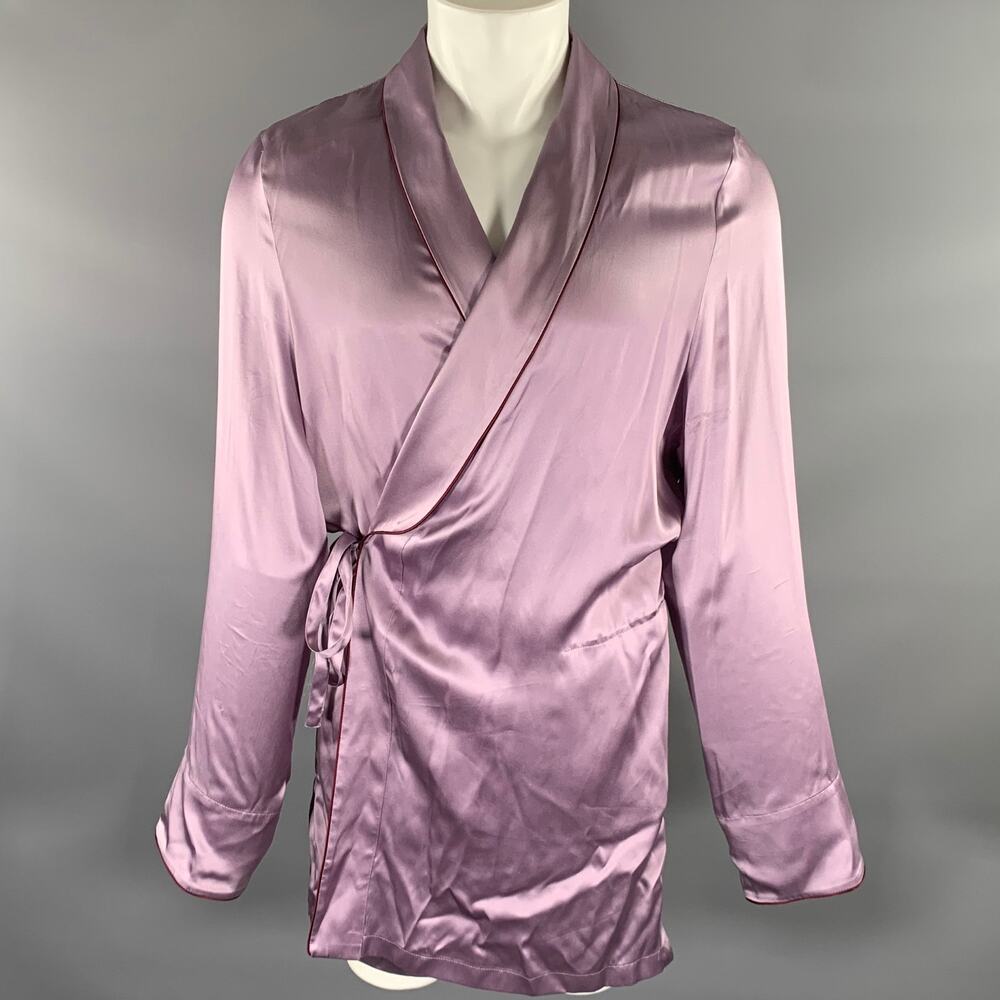 ANN DEMEULEMEESTER Size M Purple Violet Silk Robe